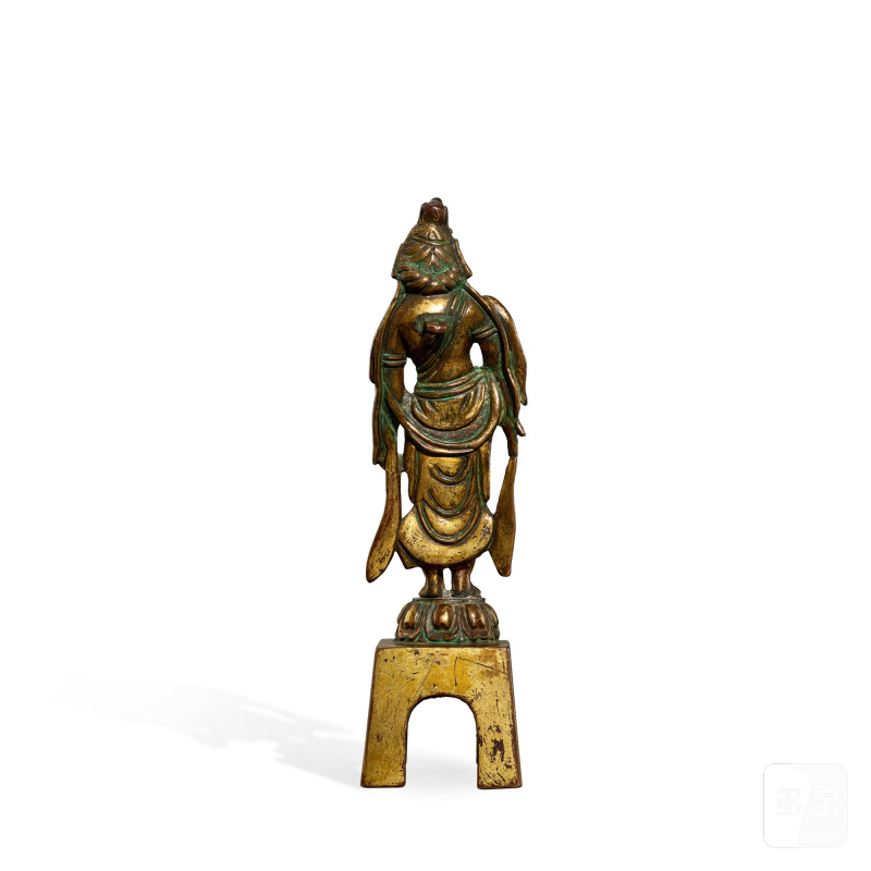 A gilt-bronze figure of Avalokiteshvara, Tang dynasty | 唐 銅鎏金觀音像 - 图2